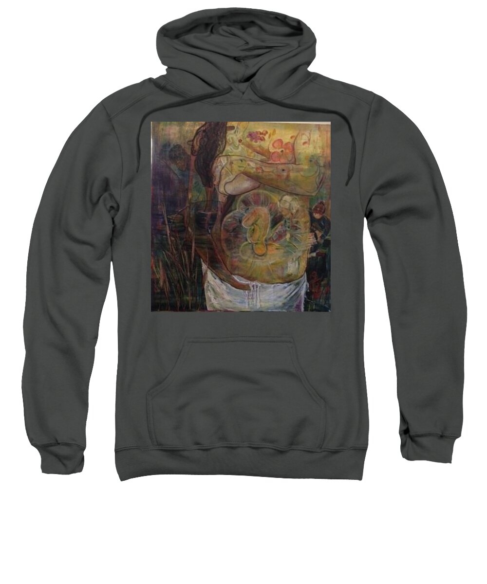 Women With Child Sweatshirt featuring the painting Precious by Peggy Blood