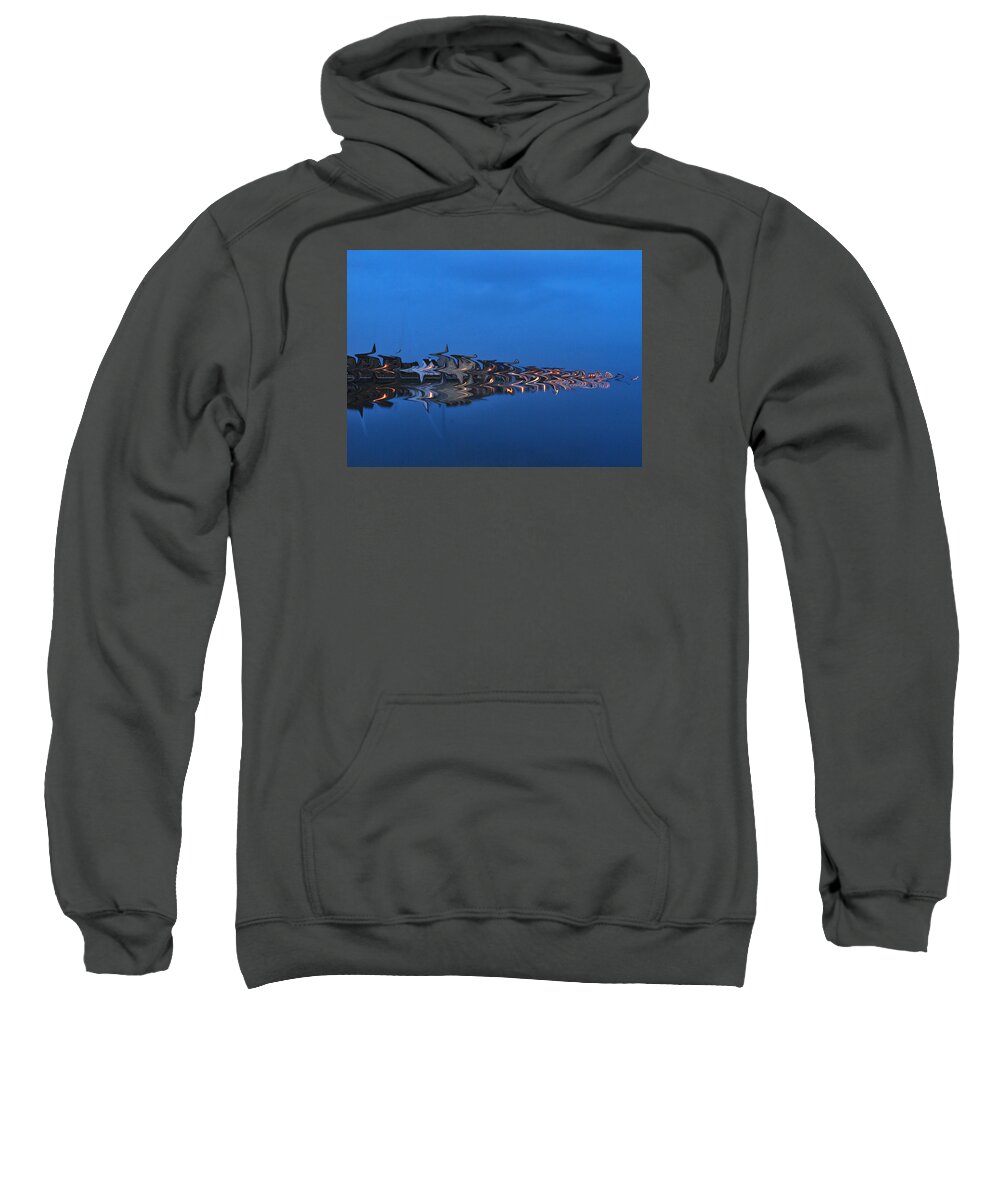 Seascape Sweatshirt featuring the photograph Promenade in Blue by Spikey Mouse Photography