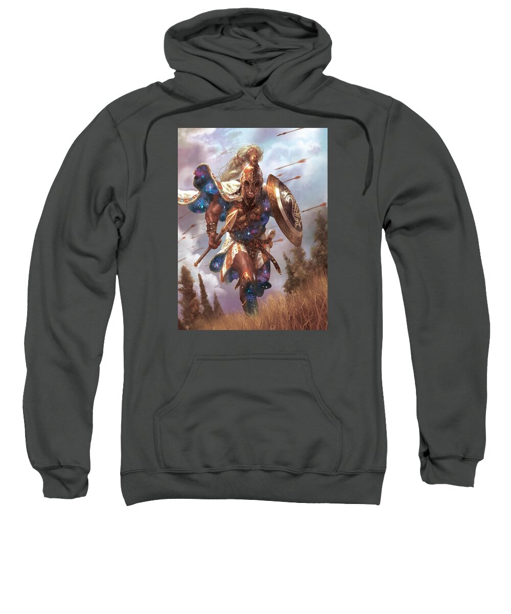 Magic Sweatshirt featuring the digital art Promo Soldier Token by Ryan Barger