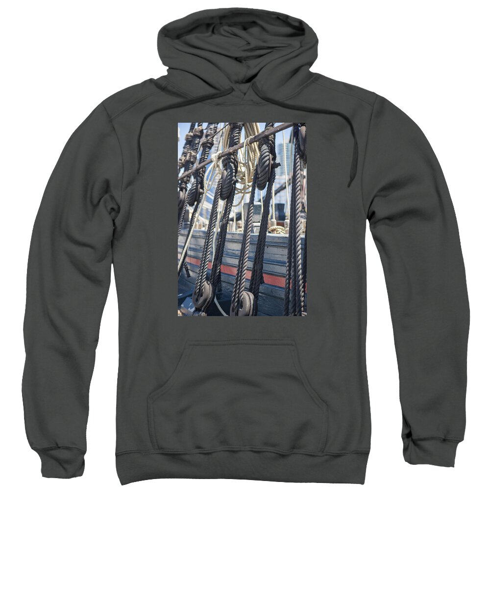 Rope Sweatshirt featuring the photograph Pulley and Stay by Scott Campbell