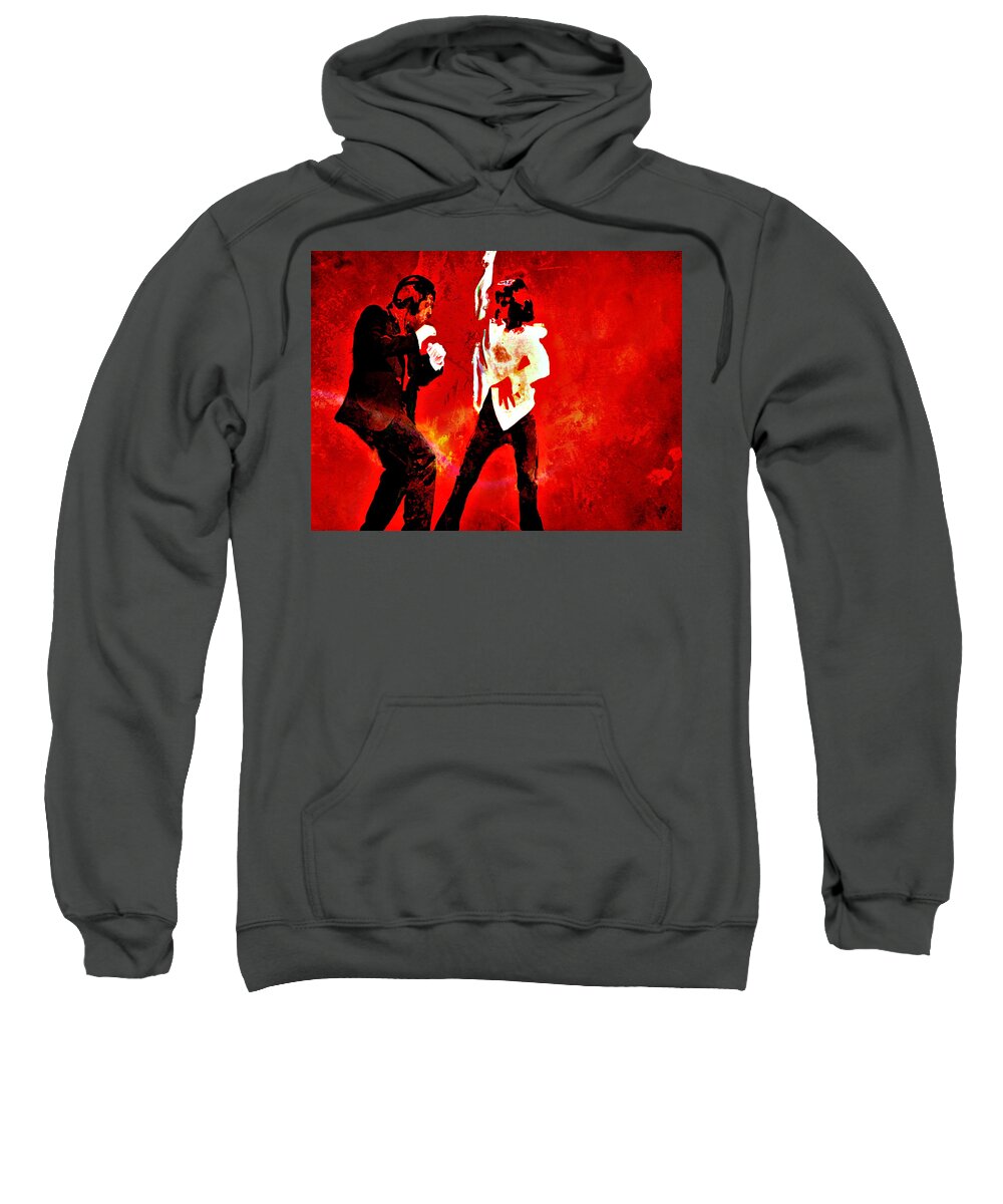 Pulp Fiction Sweatshirt featuring the painting Pulp Fiction Dance 2 by Brian Reaves