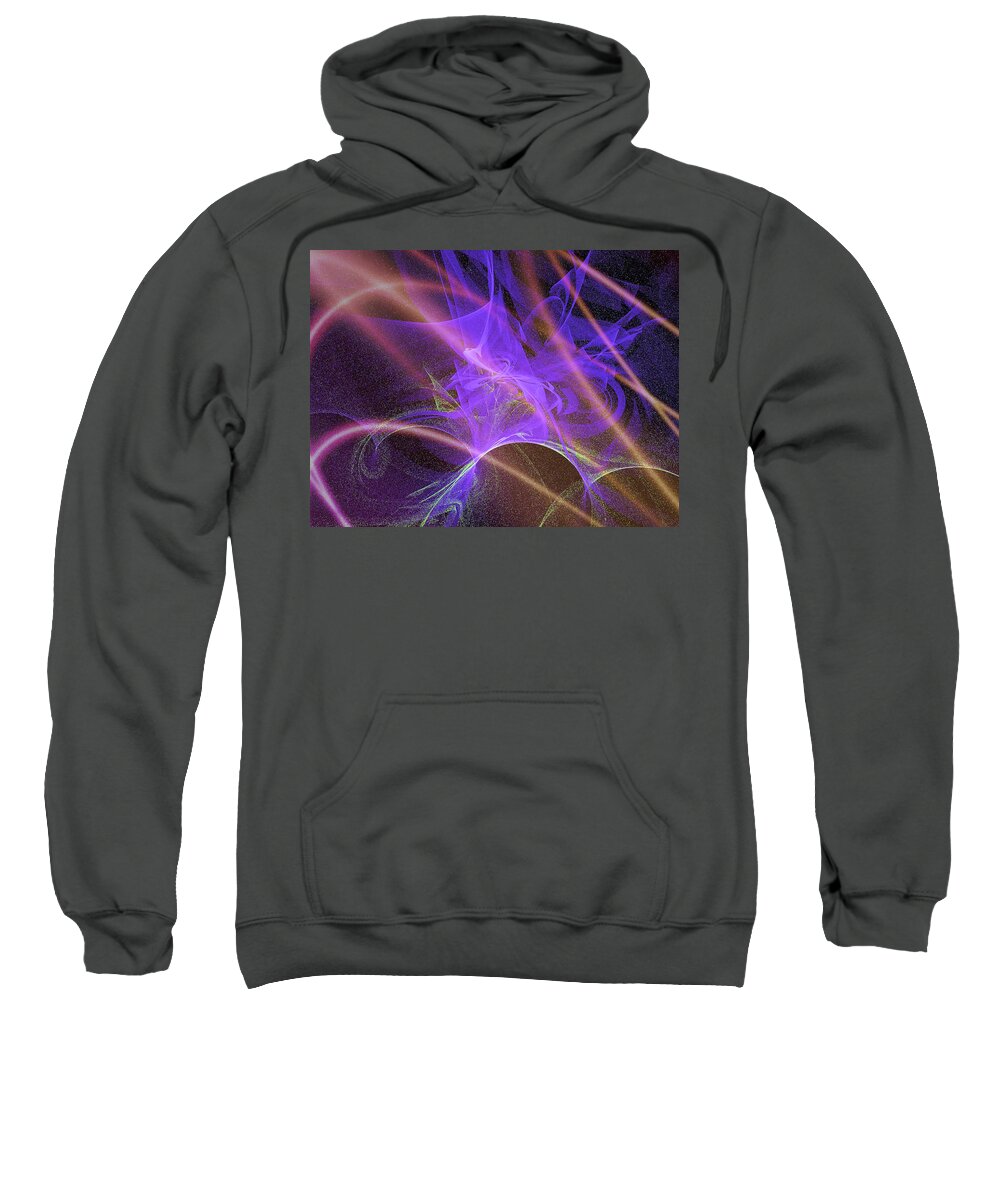 Fractal Art Sweatshirt featuring the digital art Purple Curls by Richard J Cassato