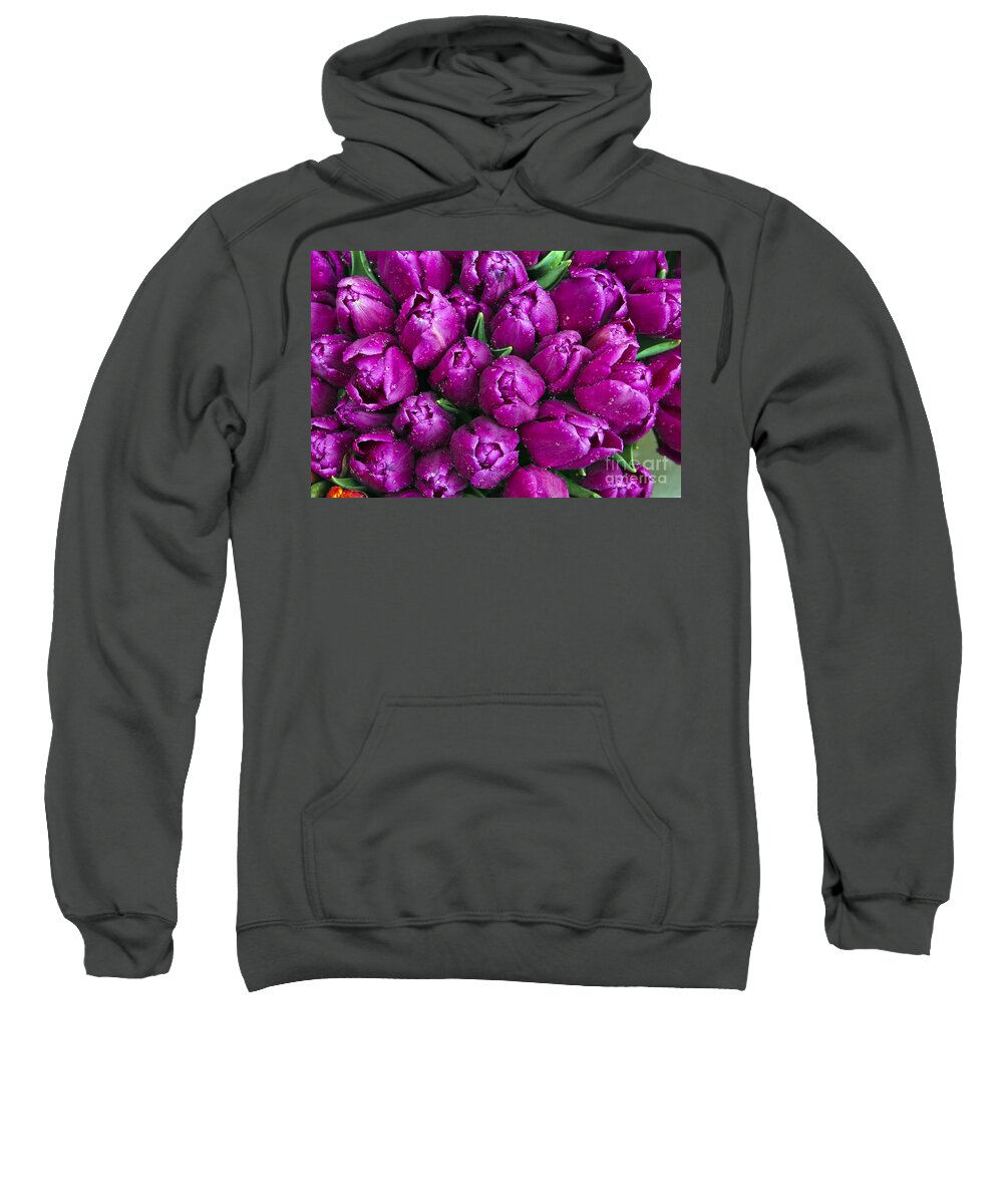 Flowers Sweatshirt featuring the photograph Purple Tulips by Timothy Hacker