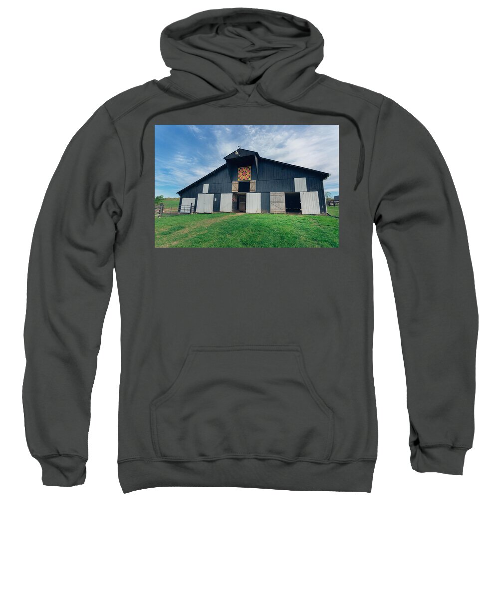 2014 Sweatshirt featuring the photograph Quilted Barn by Amber Flowers