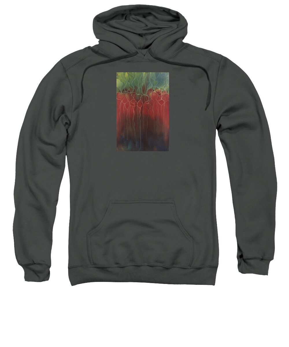 Watercolor Sweatshirt featuring the painting Radish by Johanna Axelrod