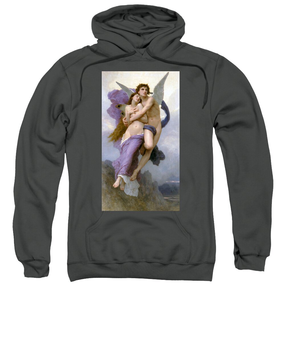Rapture Of Psyche Sweatshirt featuring the painting Rapture of Psyche by William Adolphe Bouguereau