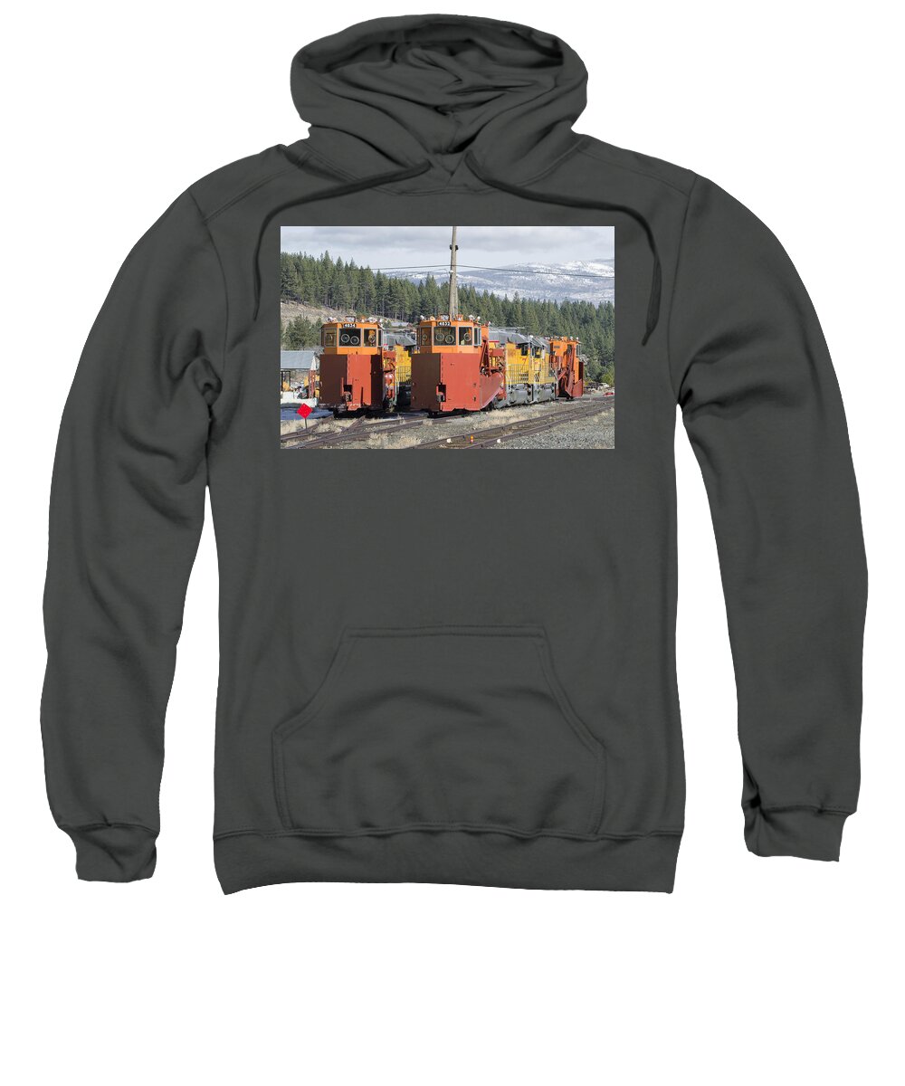 Artistic Sweatshirt featuring the photograph Ready for More Snow at Donner Pass by Jim Thompson