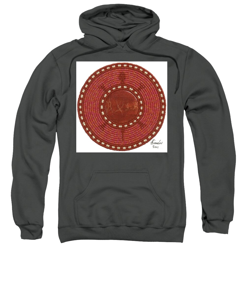 Red Sweatshirt featuring the mixed media Red Coral by Douglas Limon