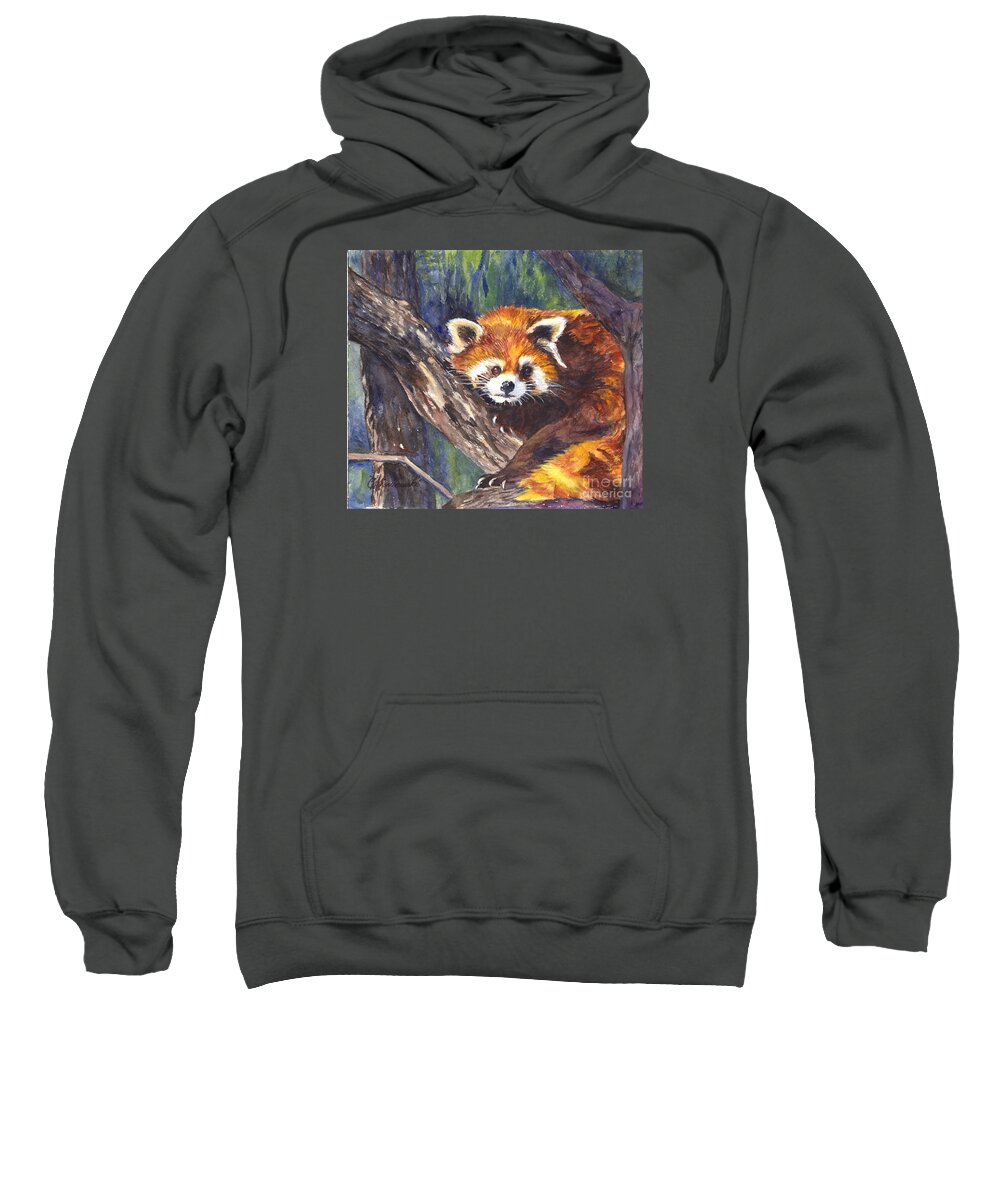 Painting Sweatshirt featuring the painting Red Panda by Carol Wisniewski