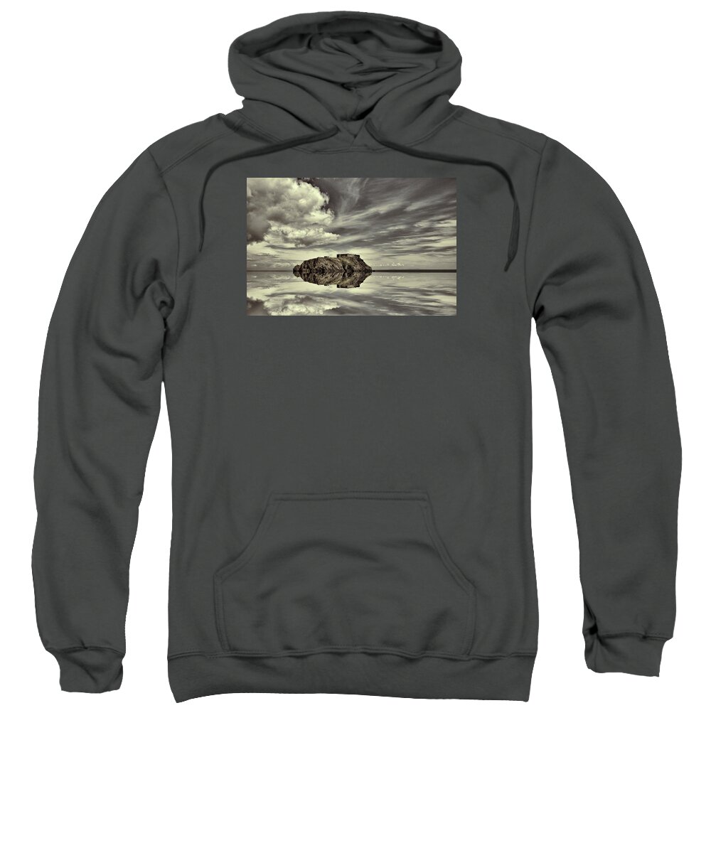 Reflections Of Tenby Sweatshirt featuring the photograph Reflections of Tenby 1 by Steve Purnell