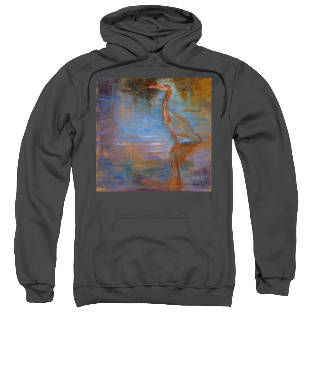 Original Art Sweatshirt featuring the painting Reflections by Quin Sweetman