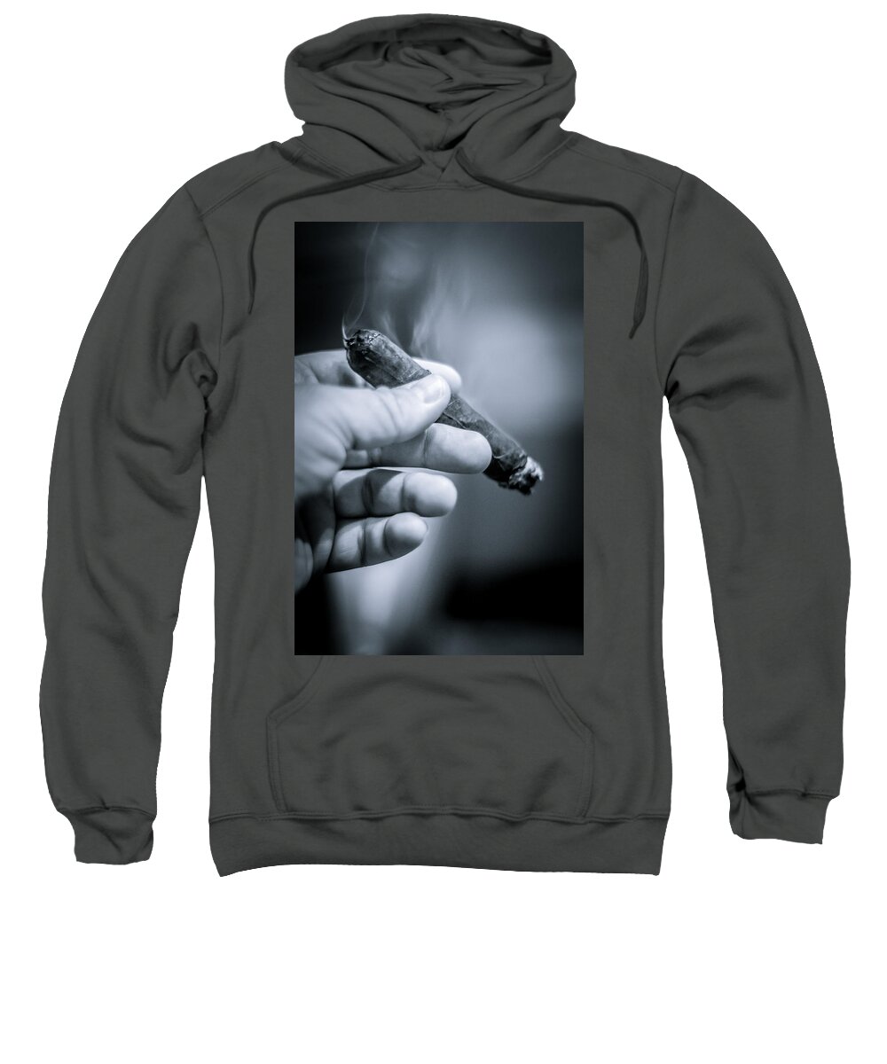 Relaxing With A Cigar Sweatshirt featuring the photograph Relaxing with a Cigar by David Morefield
