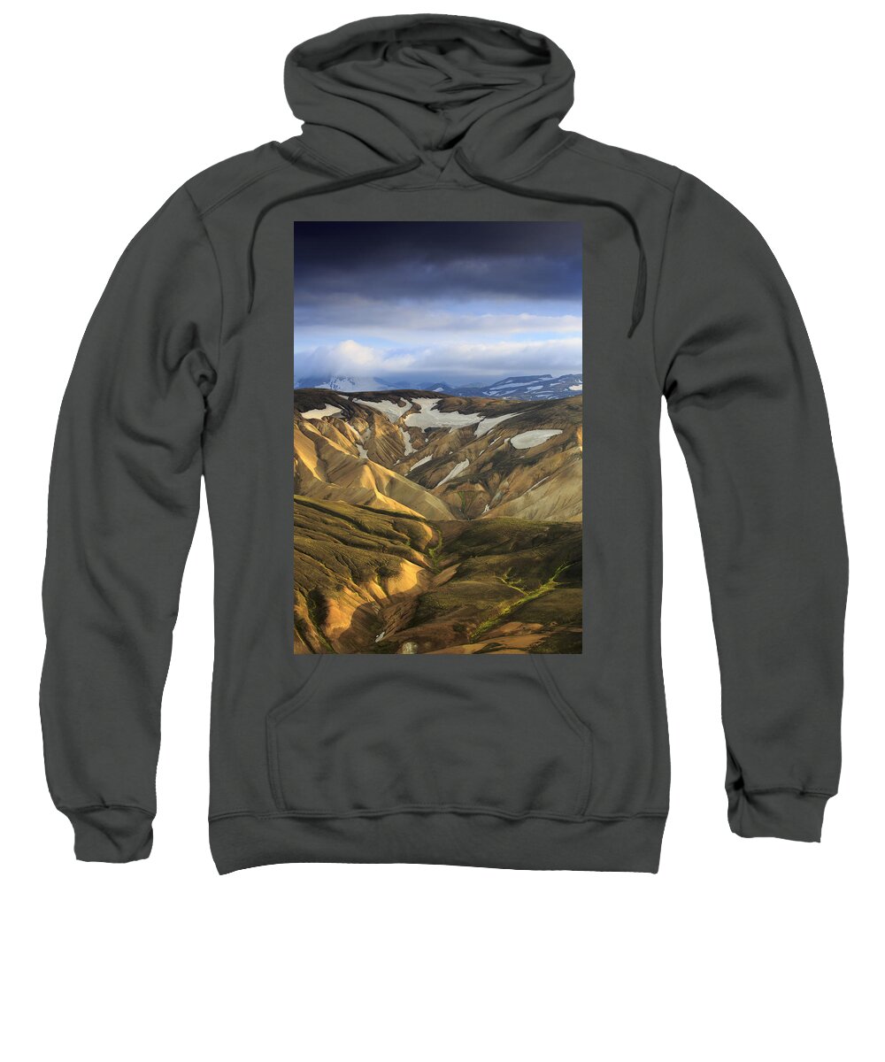 Nis Sweatshirt featuring the photograph Rhyolite Mountains Landmannalaugar by Mart Smit