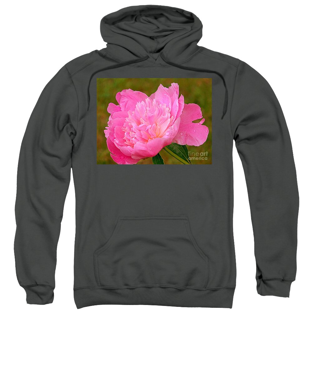Flora Sweatshirt featuring the photograph Pink Peony by Eunice Miller