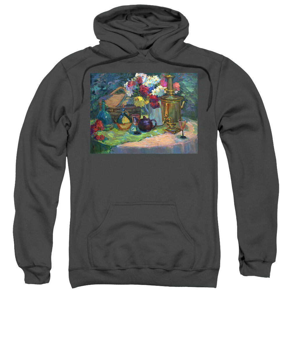 Russian Picnic Sweatshirt featuring the painting Russian Picnic Still Life by Diane McClary