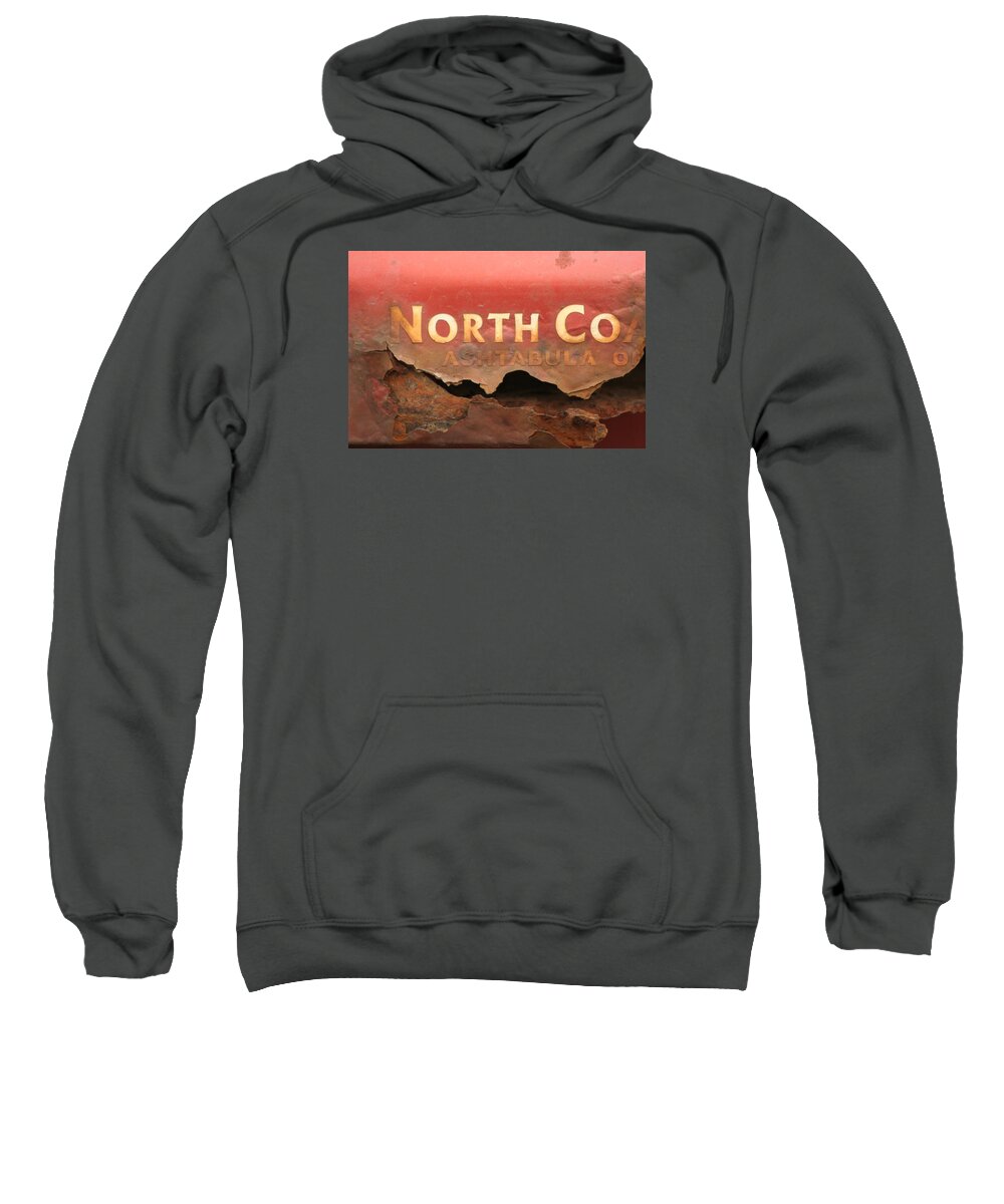 Rust Sweatshirt featuring the photograph Rusty metal North Coast Ashtabula Ohio by Valerie Collins