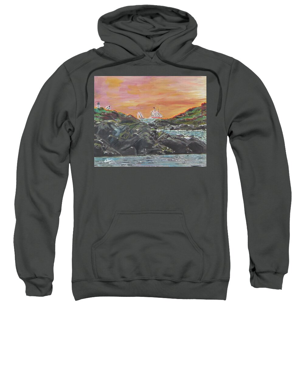 Nature Sweatshirt featuring the painting Sailor's Delight by Cliff Wilson