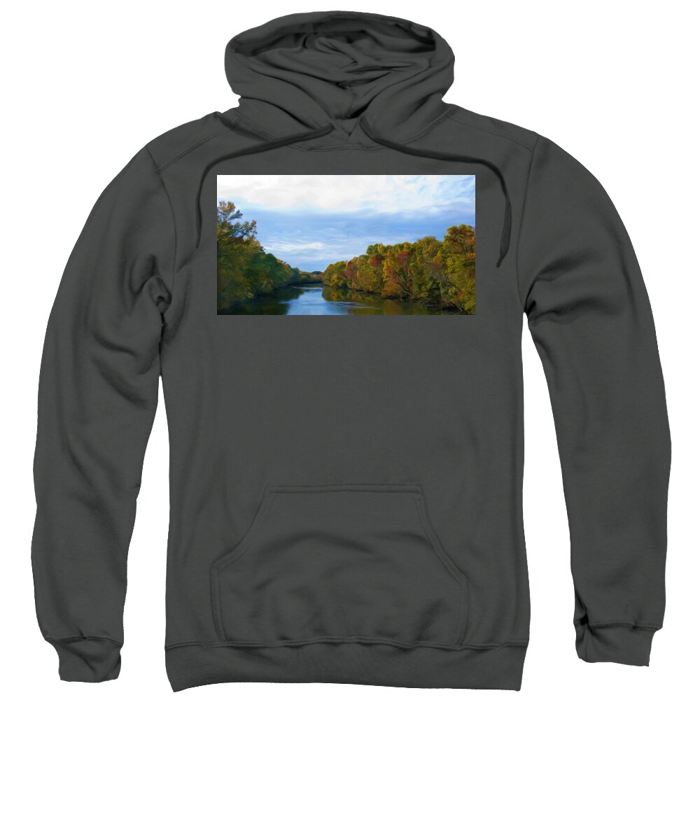 Saluda River Sweatshirt featuring the painting Saluda River In The Fall by Steven Richardson