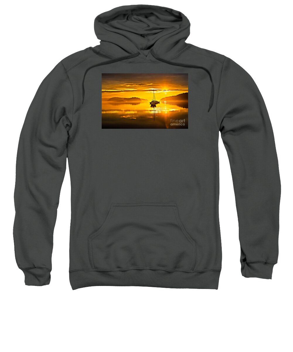 San Juan Island Sweatshirt featuring the photograph San Juan Sunrise by Robert Bales