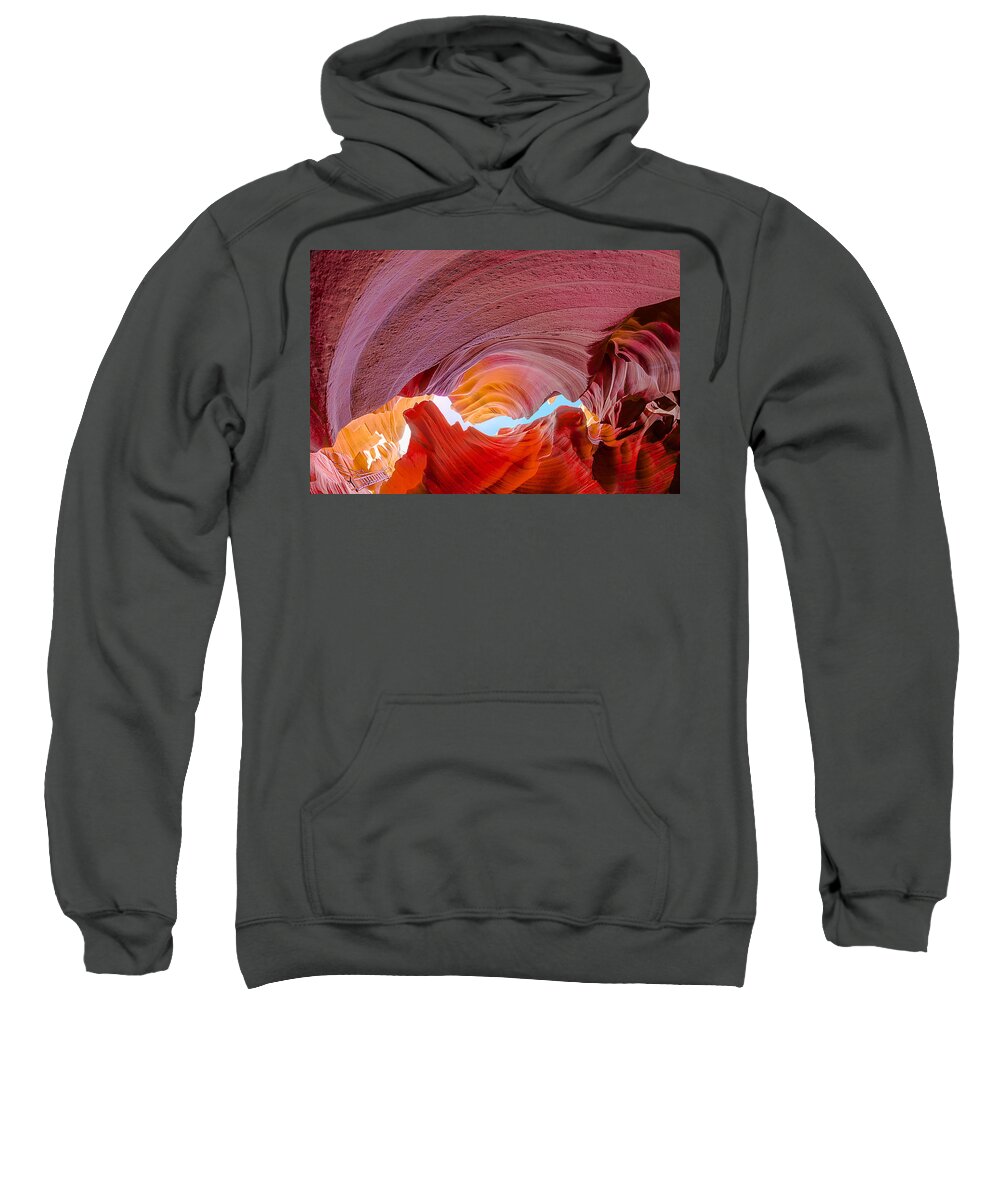 Antelope Canyon Sweatshirt featuring the photograph Sandstone Chasm by Jason Chu