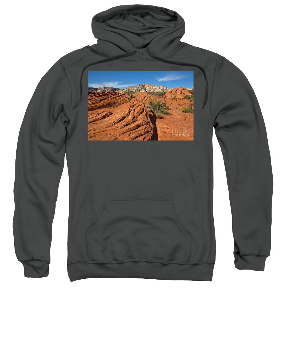 00559240 Sweatshirt featuring the photograph Sandstone Formations Snow Canyon by Yva Momatiuk John Eastcott