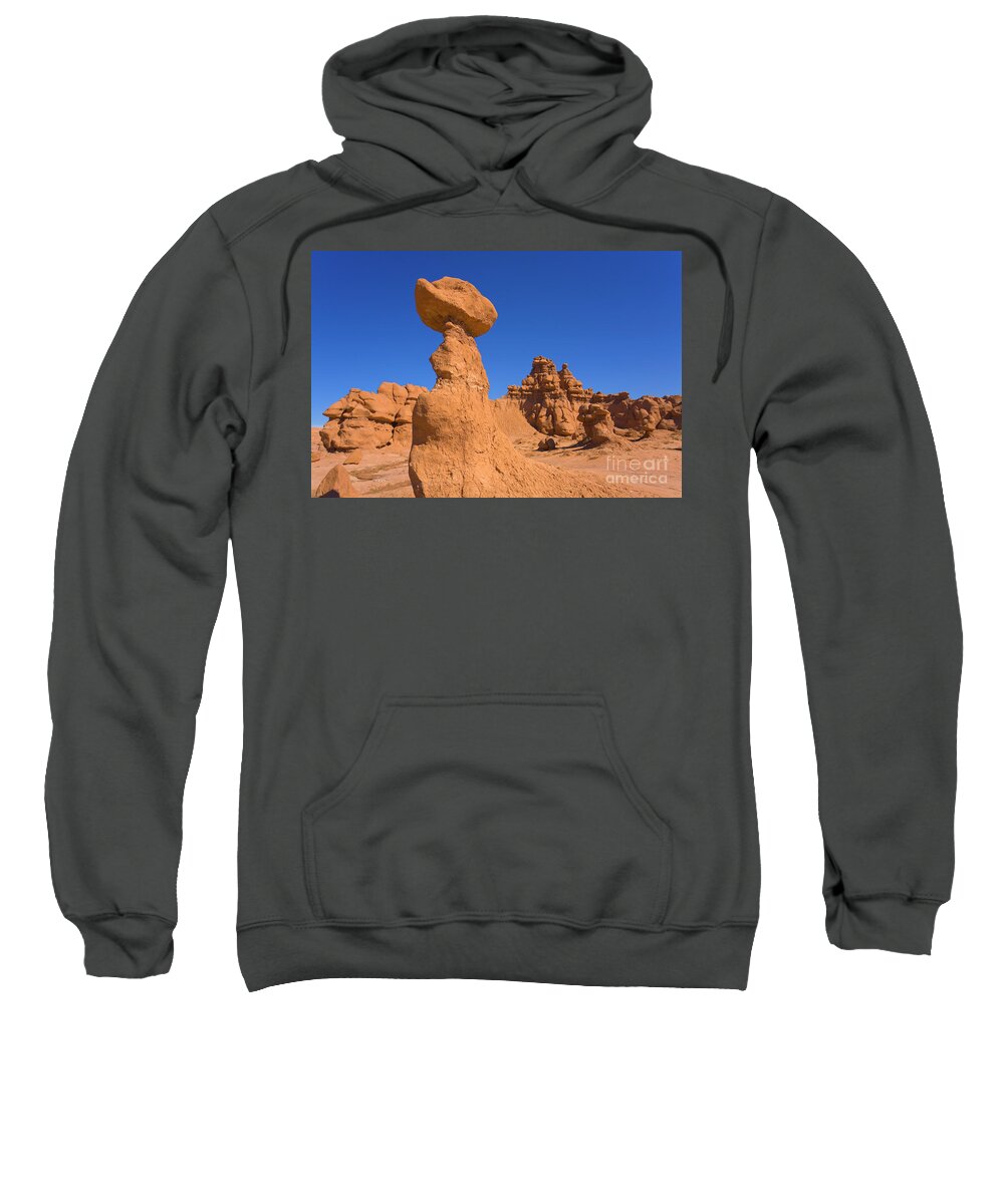 00345457 Sweatshirt featuring the photograph Sandstone Hoodoos in Goblin Valley by Yva Momatiuk John Eastcott