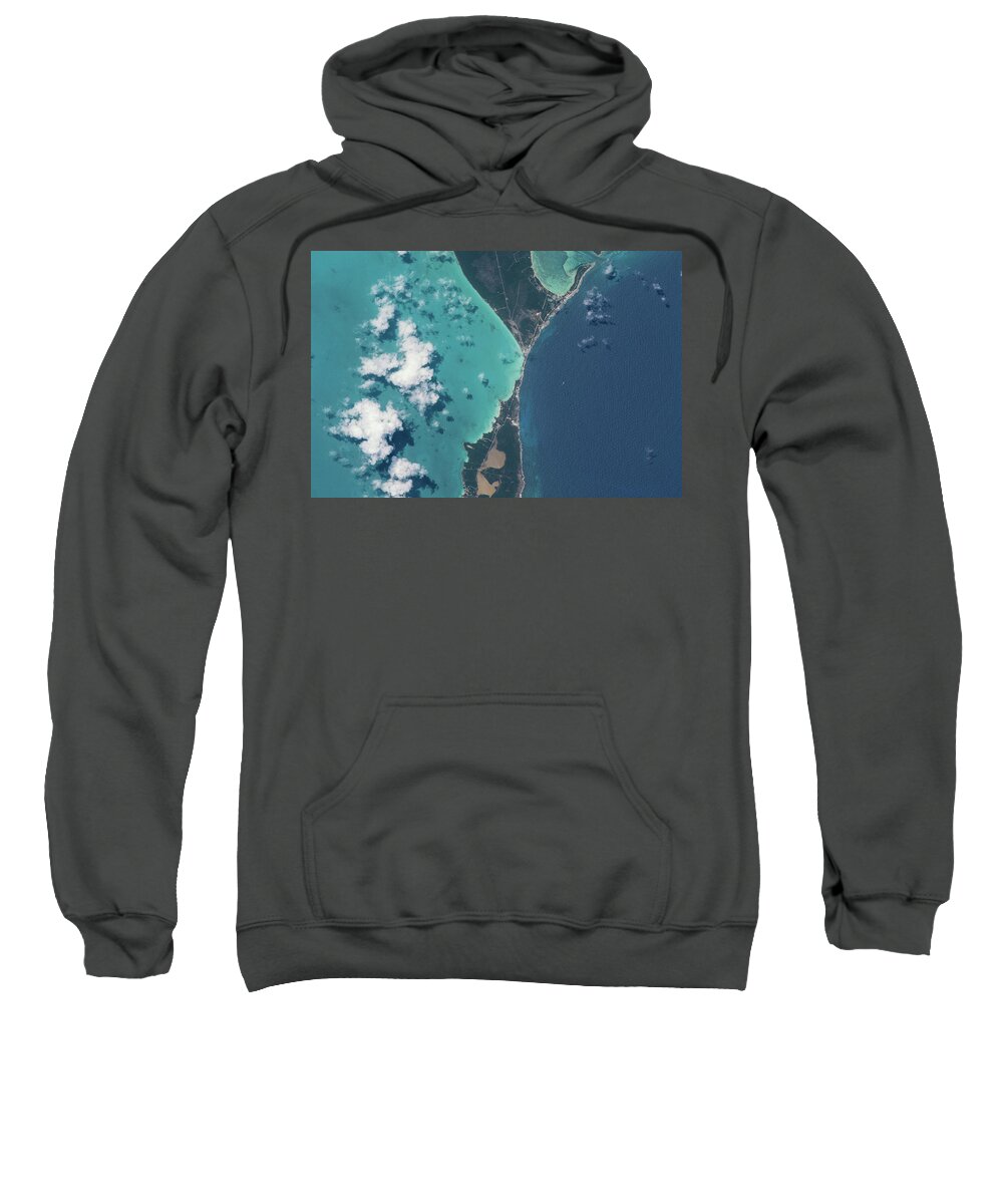 Photography Sweatshirt featuring the photograph Satellite View Of North Eleuthera by Panoramic Images