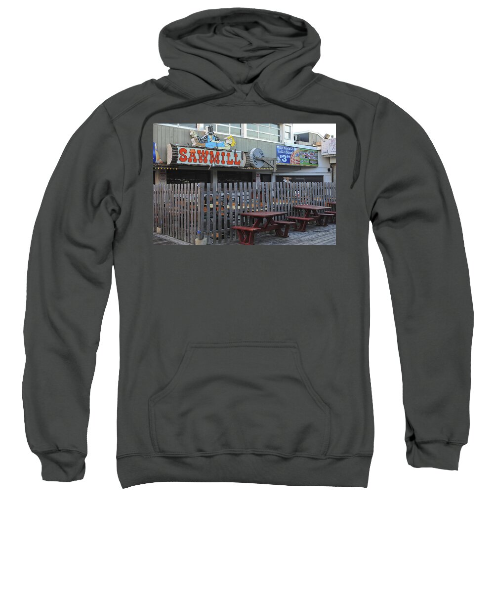 Sawmill Cafe Seaside Park New Jersey Sweatshirt featuring the photograph Sawmill Cafe Seaside Park New Jersey by Terry DeLuco