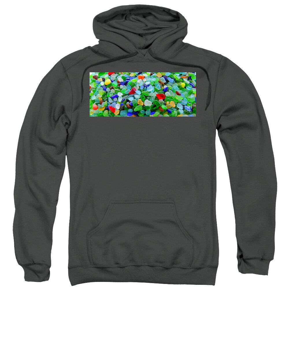Sea Glass Mural Sweatshirt featuring the photograph Sea Glass Mural by Mary Deal