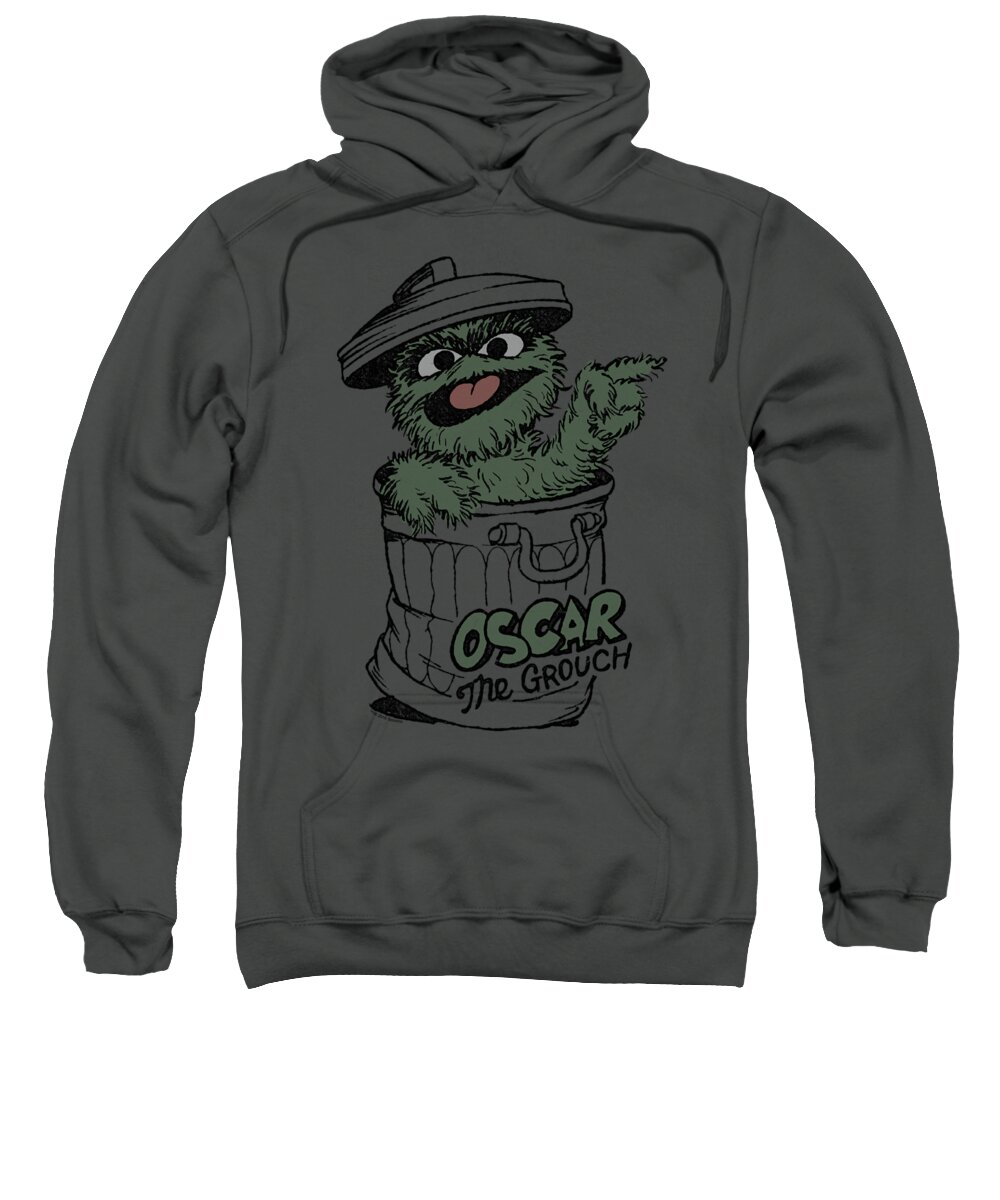 Oscar The Grouch Sweatshirt featuring the digital art Sesame Street - Early Grouch by Brand A