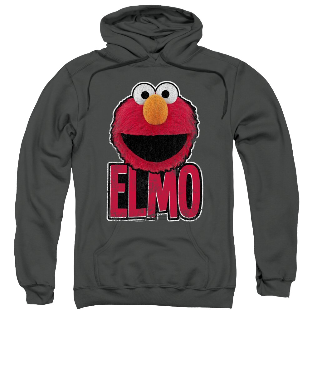  Sweatshirt featuring the digital art Sesame Street - Elmo Smile by Brand A