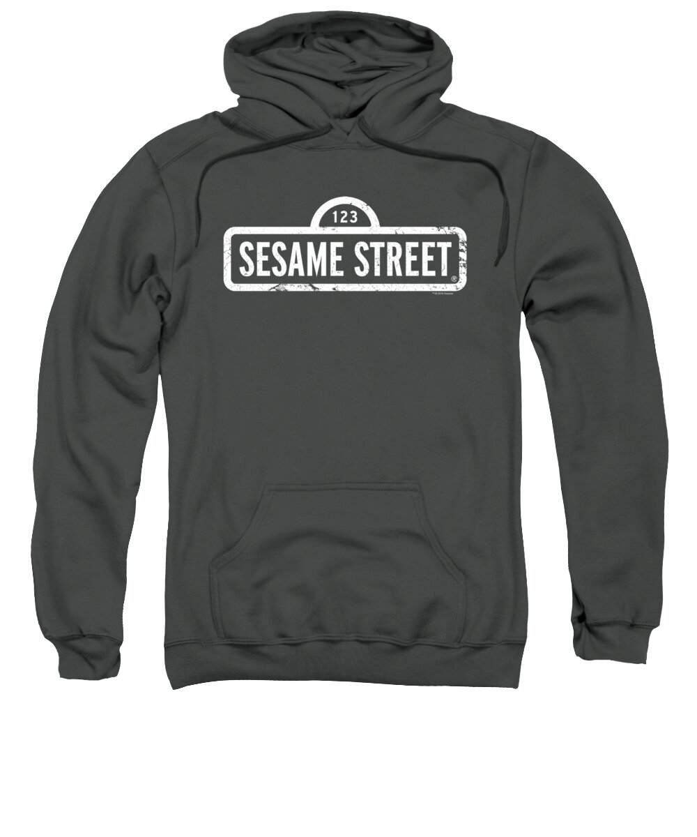  Sweatshirt featuring the digital art Sesame Street - One Color Logo by Brand A