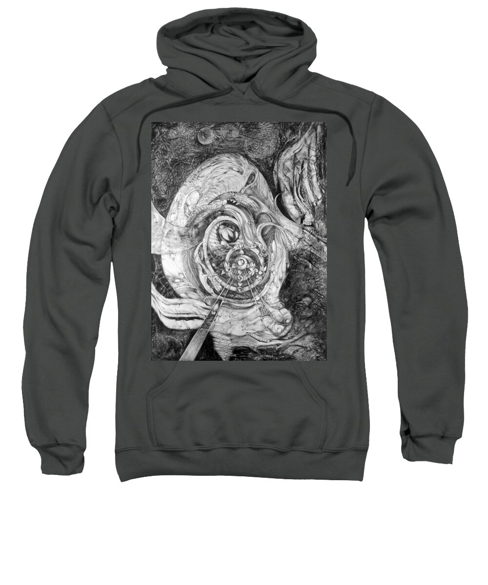 Spiral Rapture Sweatshirt featuring the drawing Spiral Rapture 2 by Otto Rapp