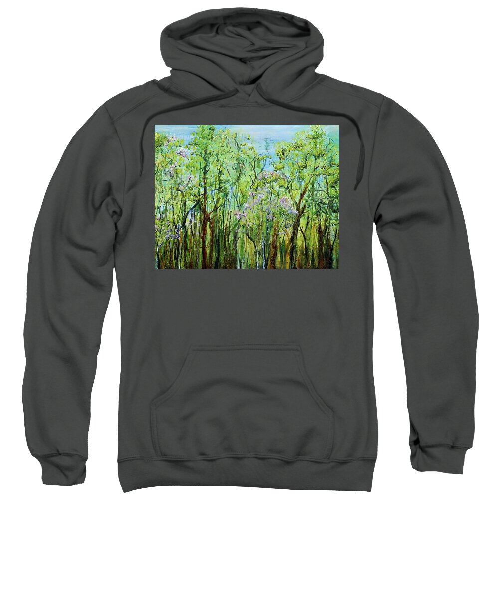 Landscape Sweatshirt featuring the painting Spring Arpeggio by Regina Valluzzi