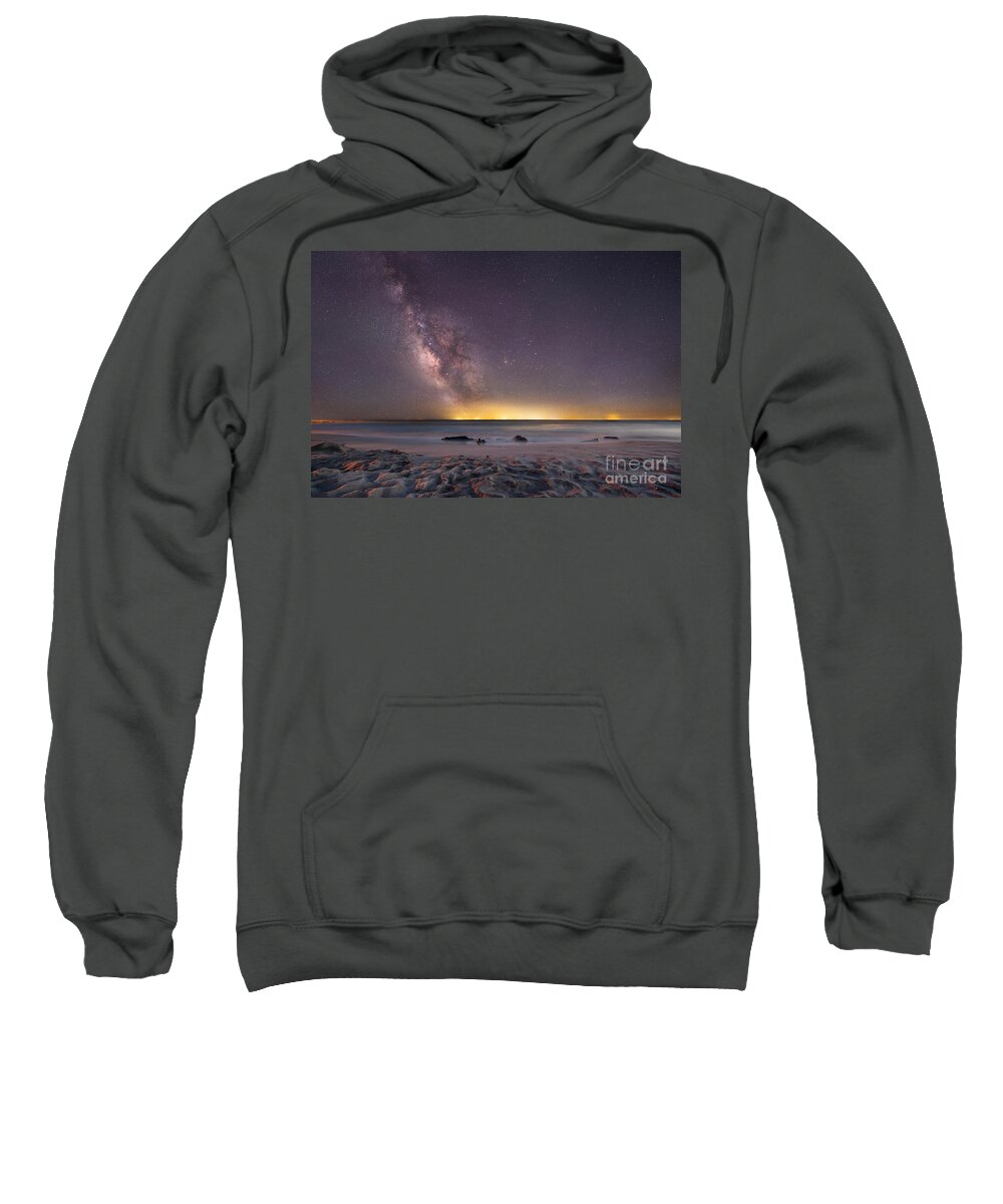 Milkyway Mike Sweatshirt featuring the photograph Stargazing On The Beach by Michael Ver Sprill