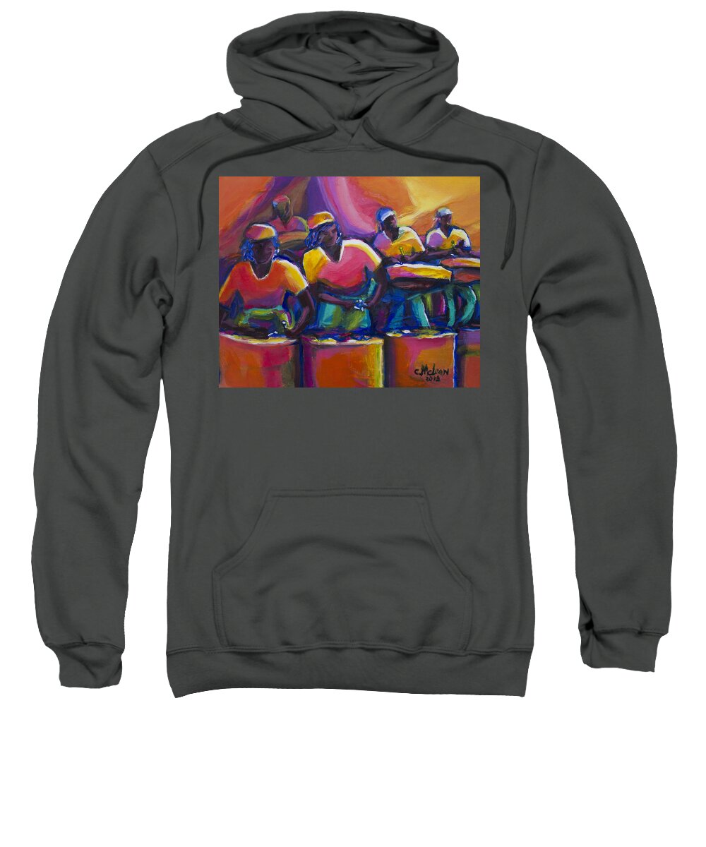Abstract Sweatshirt featuring the painting Steel Pan by Cynthia McLean