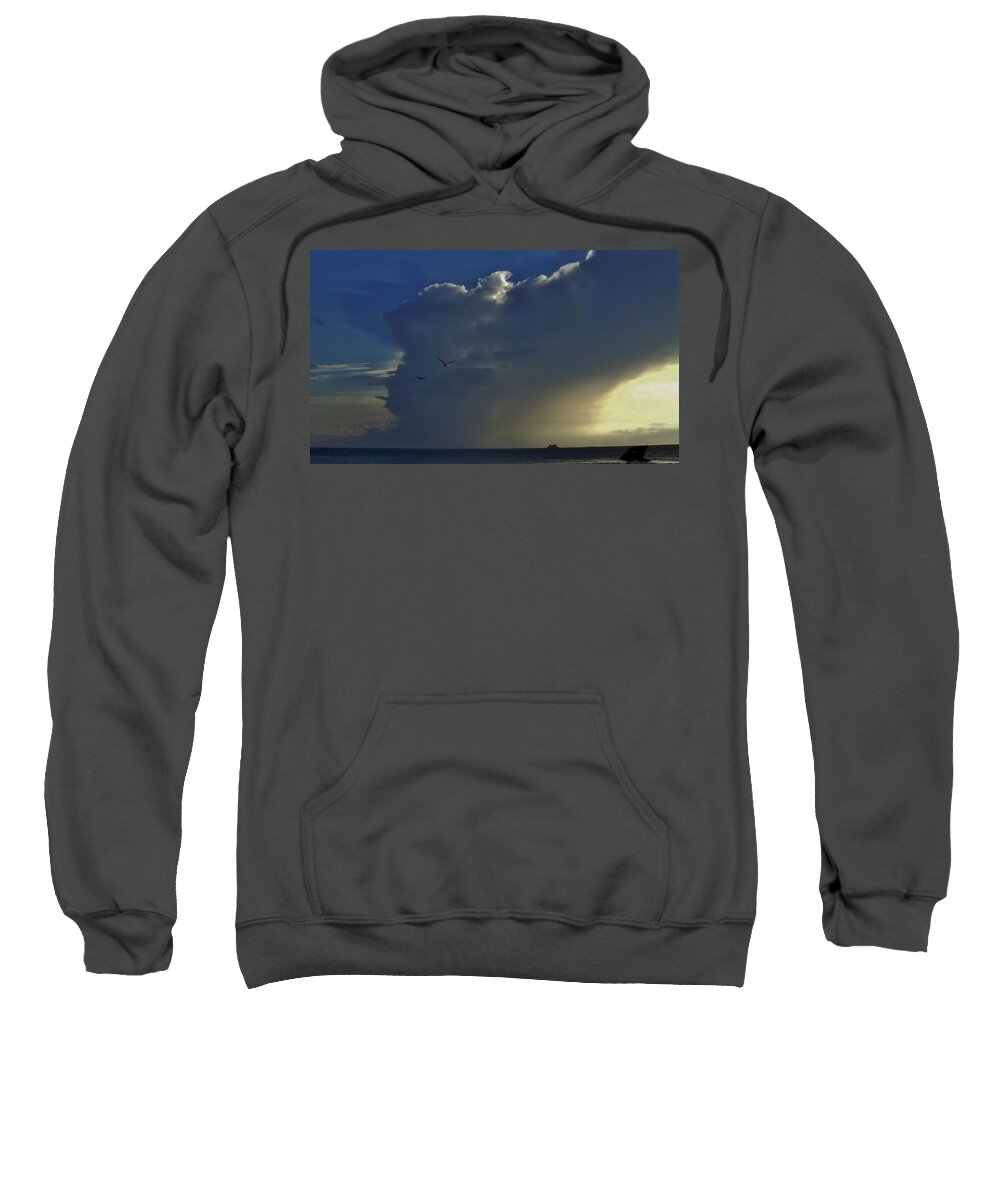 Storm Sweatshirt featuring the photograph Storm Across Delaware Bay by Ed Sweeney