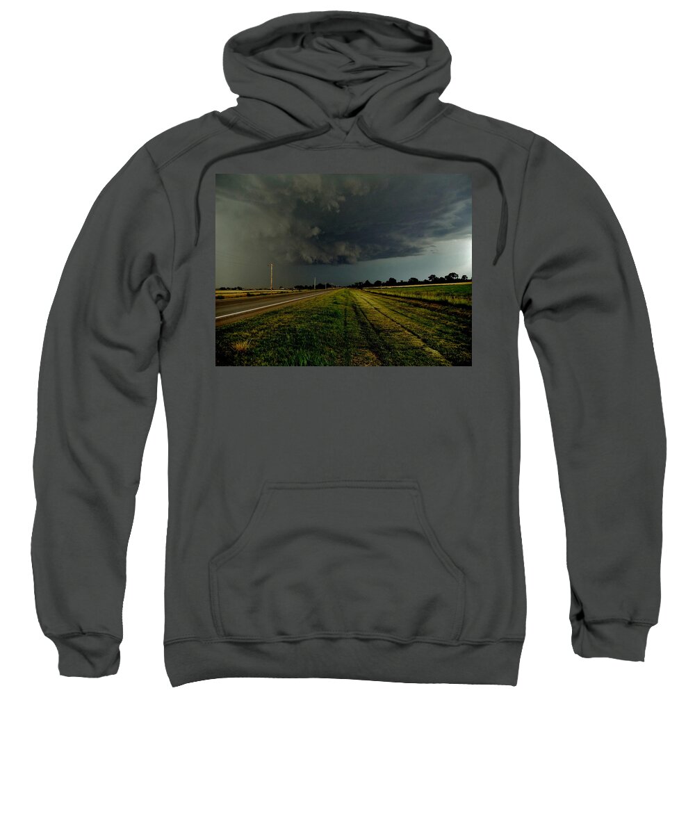 Storm Sweatshirt featuring the photograph Stormy Road Ahead by Ed Sweeney