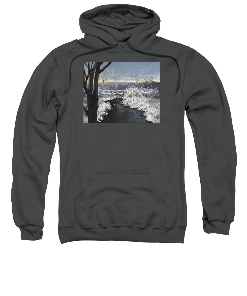 Winter Sweatshirt featuring the painting Sugared Sunrise by Mary Palmer