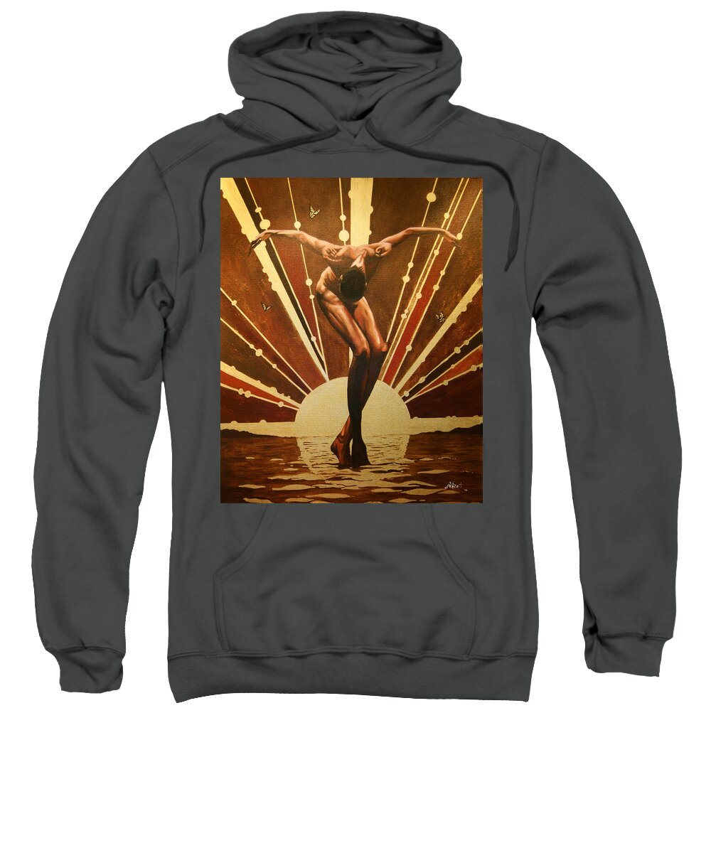 Woman Sweatshirt featuring the painting Sun Rise by Jerome White