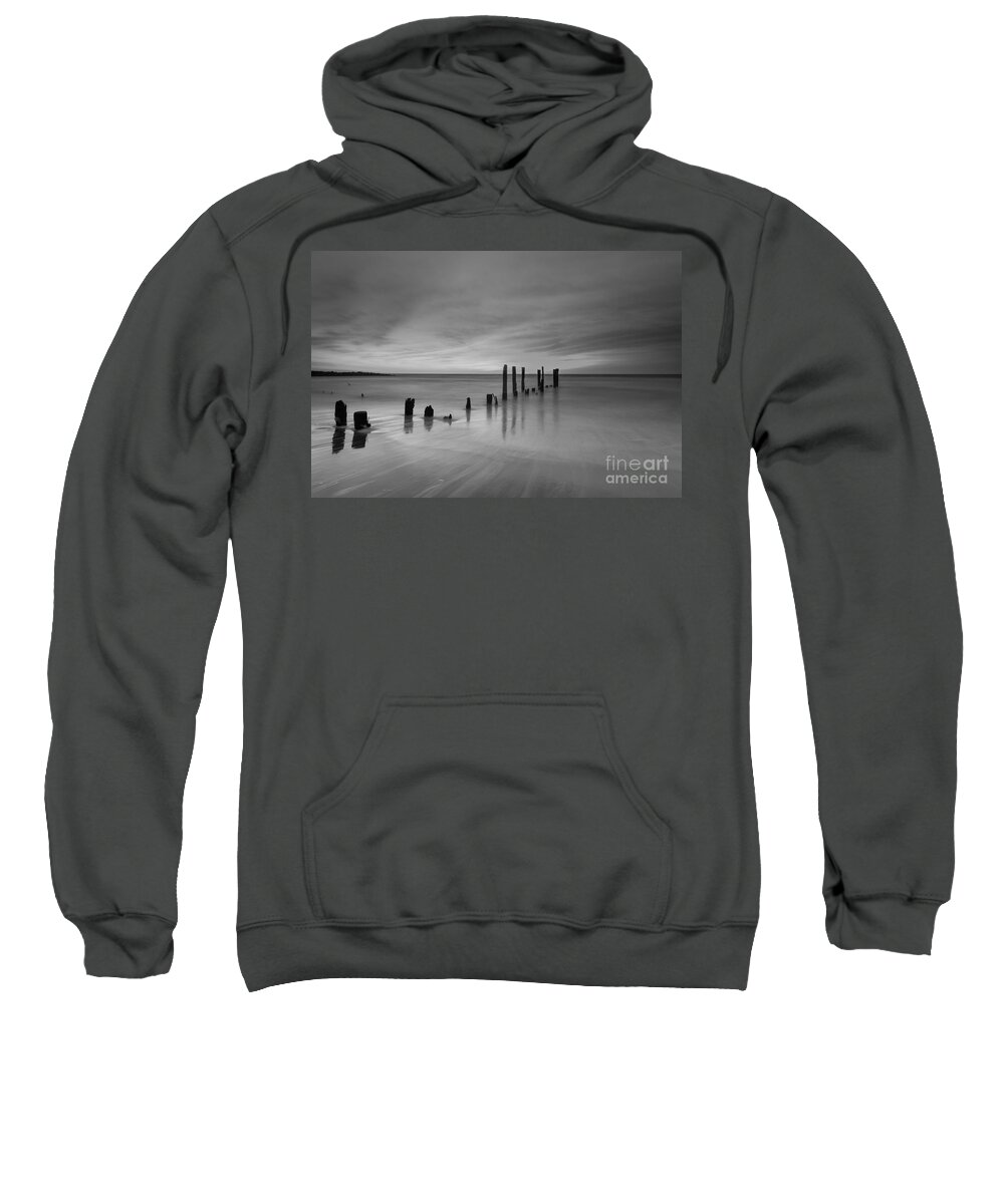 Milky Way Mike Sweatshirt featuring the photograph Sunrise At Deal BW by Michael Ver Sprill