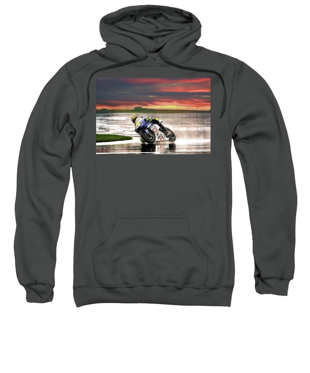 Valentino Rossi Sweatshirt featuring the photograph Sunset Rossi by Blake Richards