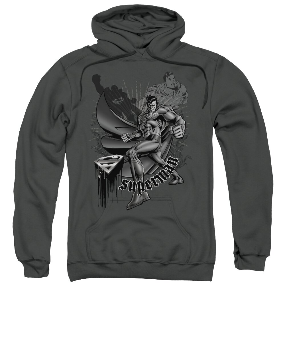 Superman Sweatshirt featuring the digital art Superman - Fight And Flight by Brand A