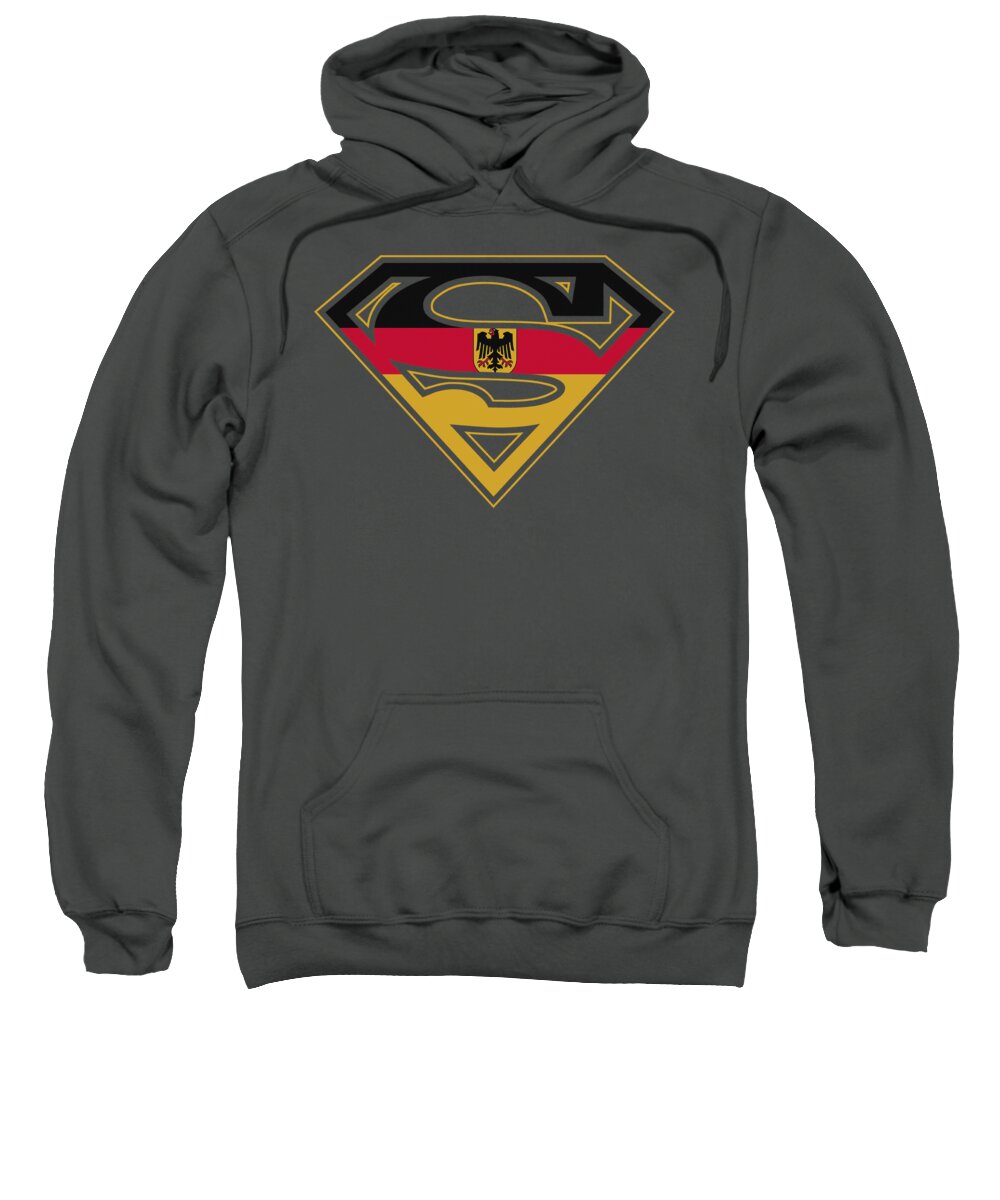 Superman Sweatshirt featuring the digital art Superman - German Shield by Brand A