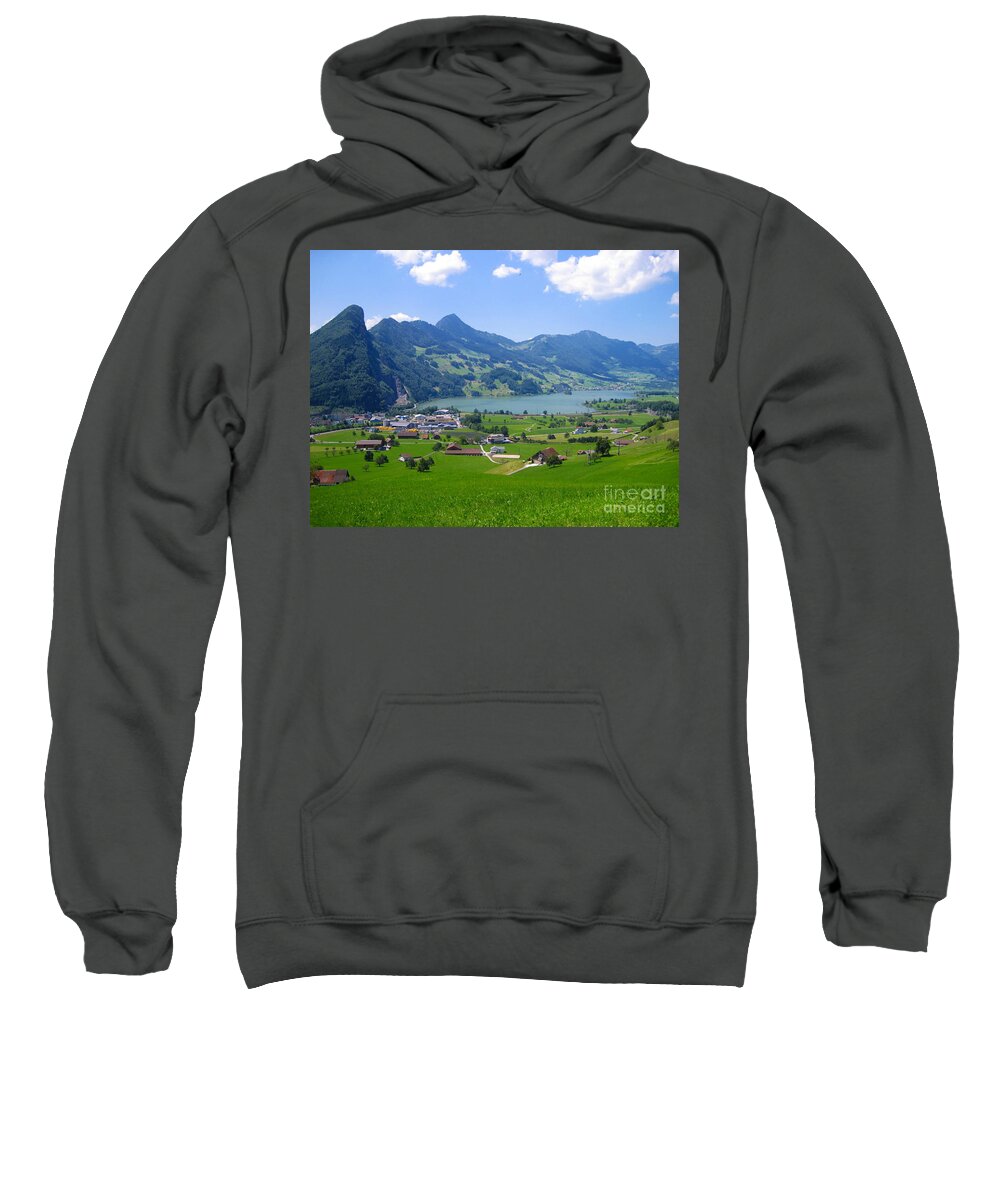 Alps Sweatshirt featuring the photograph Swiss Landscape by Amanda Mohler