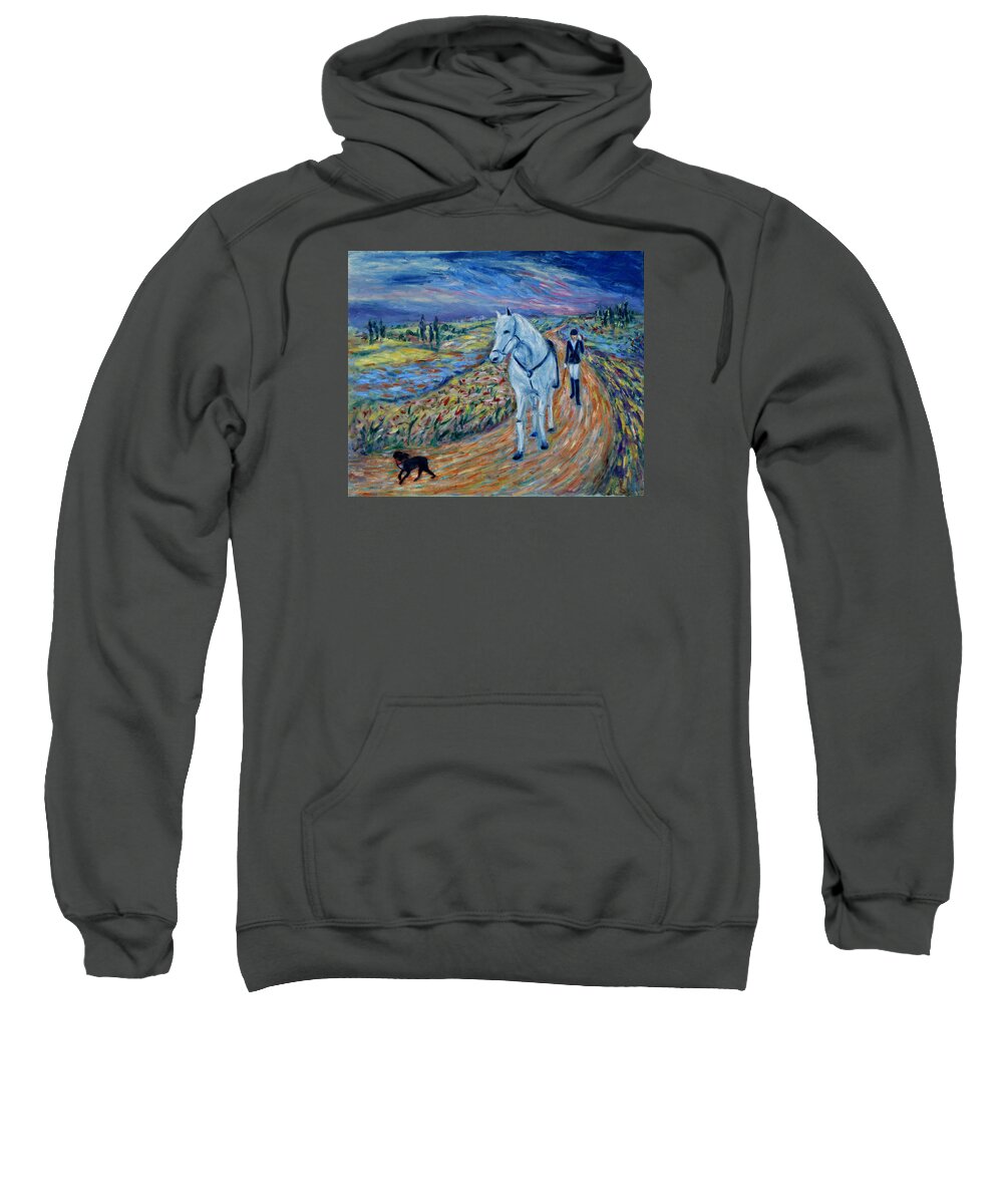 Figurative Sweatshirt featuring the painting Take Me Home My Friend by Xueling Zou