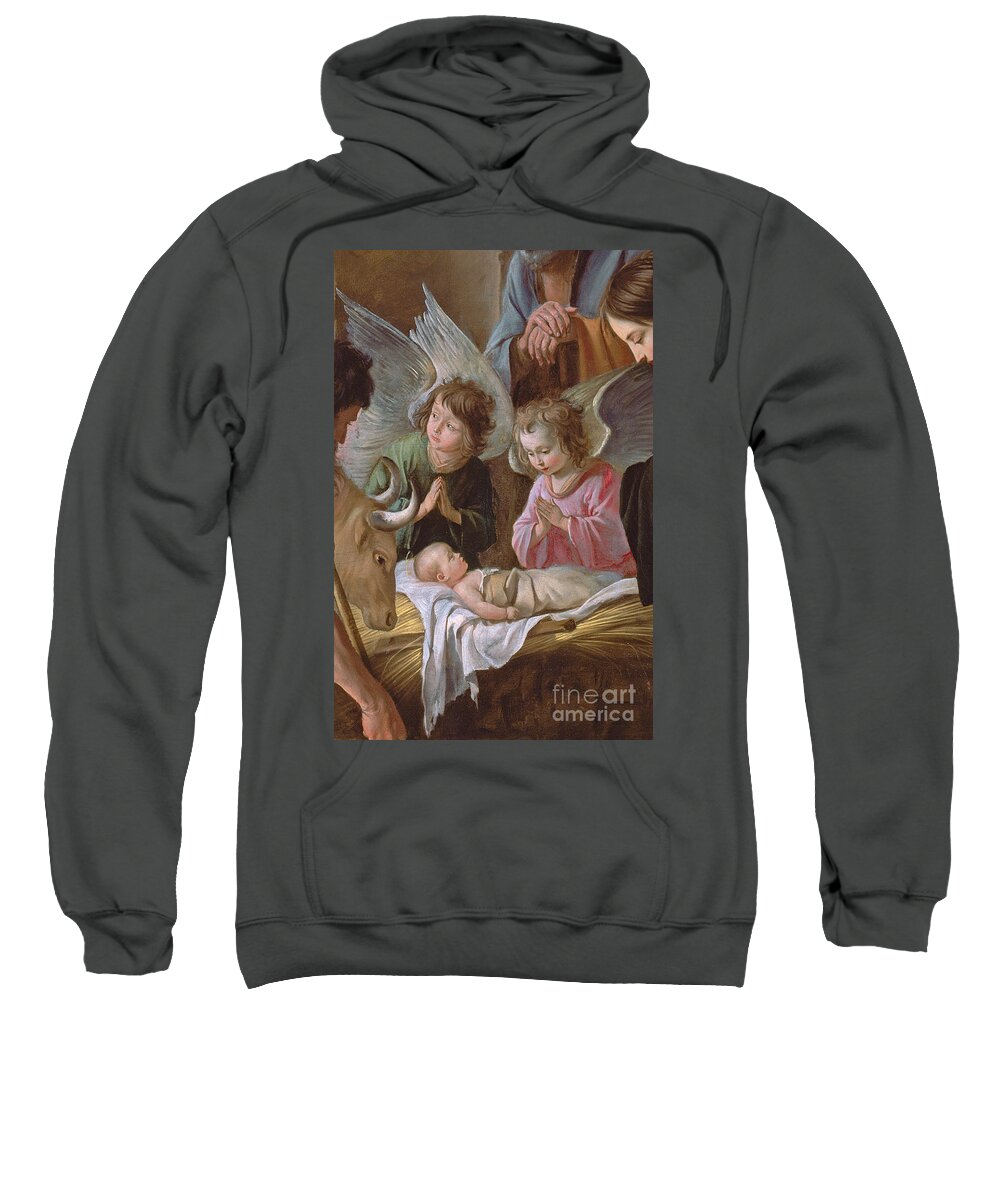Le Nain Sweatshirt featuring the painting The Adoration by Le Nain