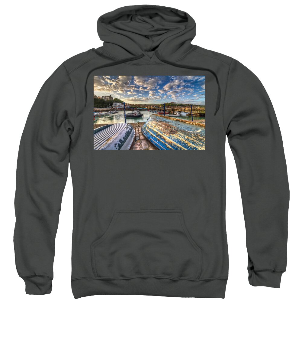 England Sweatshirt featuring the photograph The Boats of Folkestone by Tim Stanley