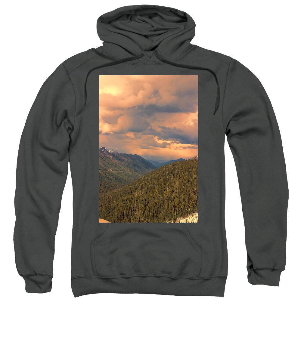 Cascades Sweatshirt featuring the photograph The Cascade Mountain Range by Cathy Anderson