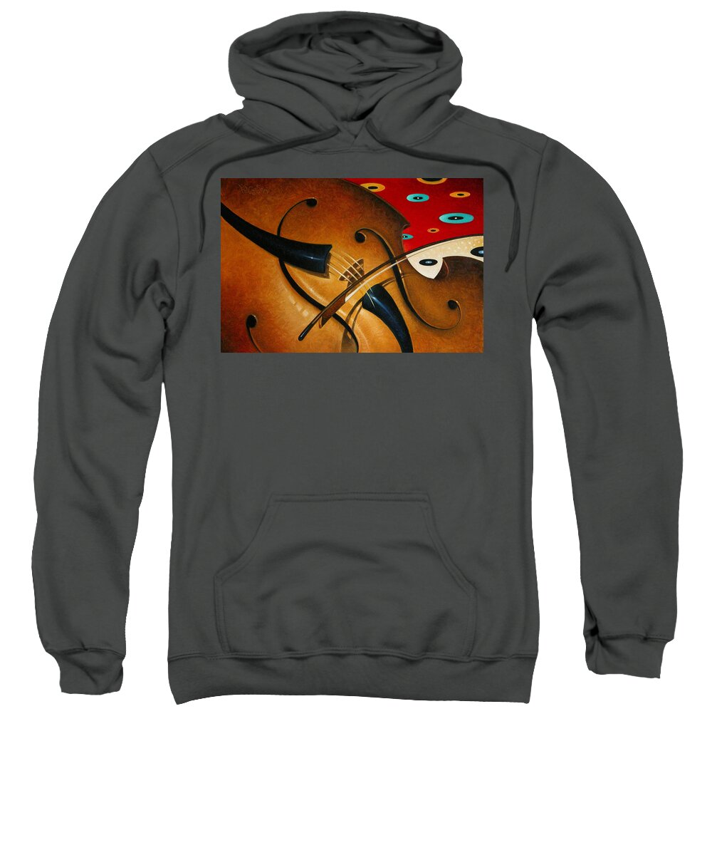 Violin Sweatshirt featuring the painting The Competition by T S Carson